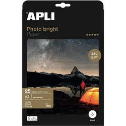 Agipa Foto-Papier bright PRO, DIN A4, 280 g/qm, hochgl„nzend (280 g/m2, A4, 25 Stk.), Fotopapier, Weiss
