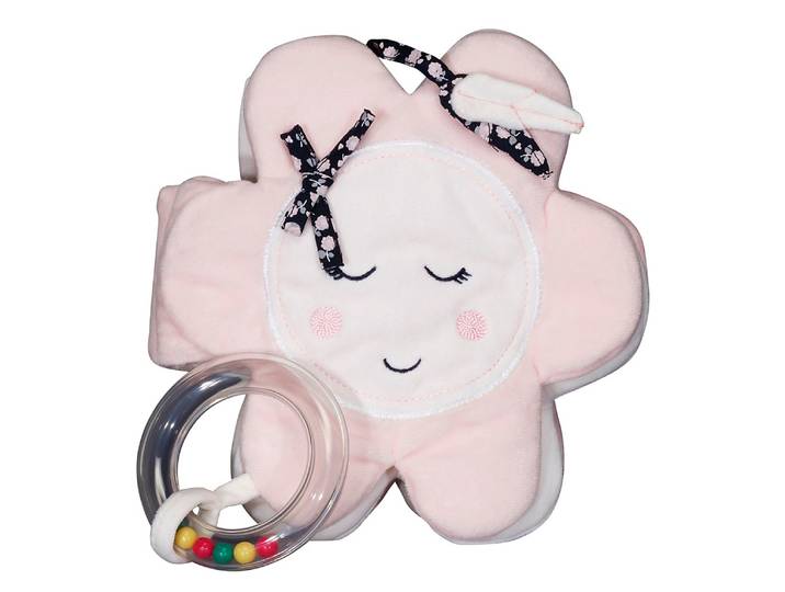 Livre d'éveil bébé Fleur en polyester rose - MISS FLEUR DE LUNE - SAUTHON