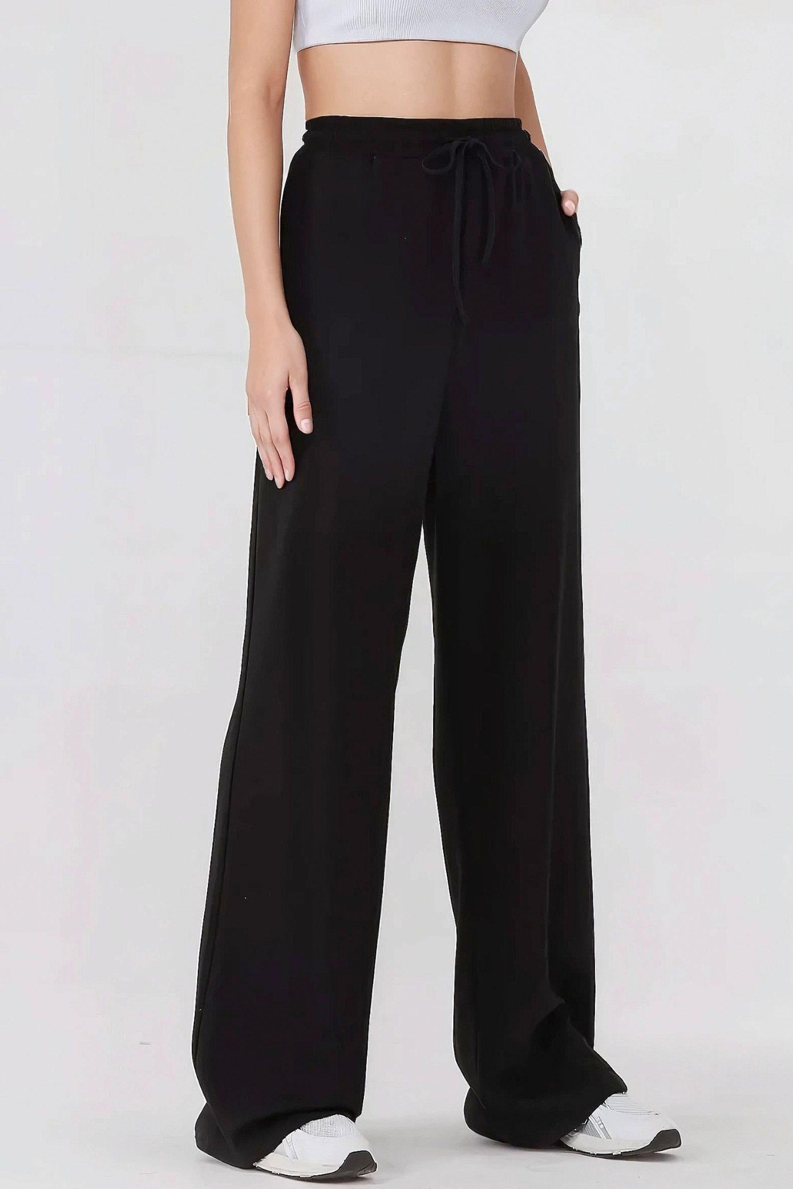Brede Been Elastische Taille Trainingsbroek