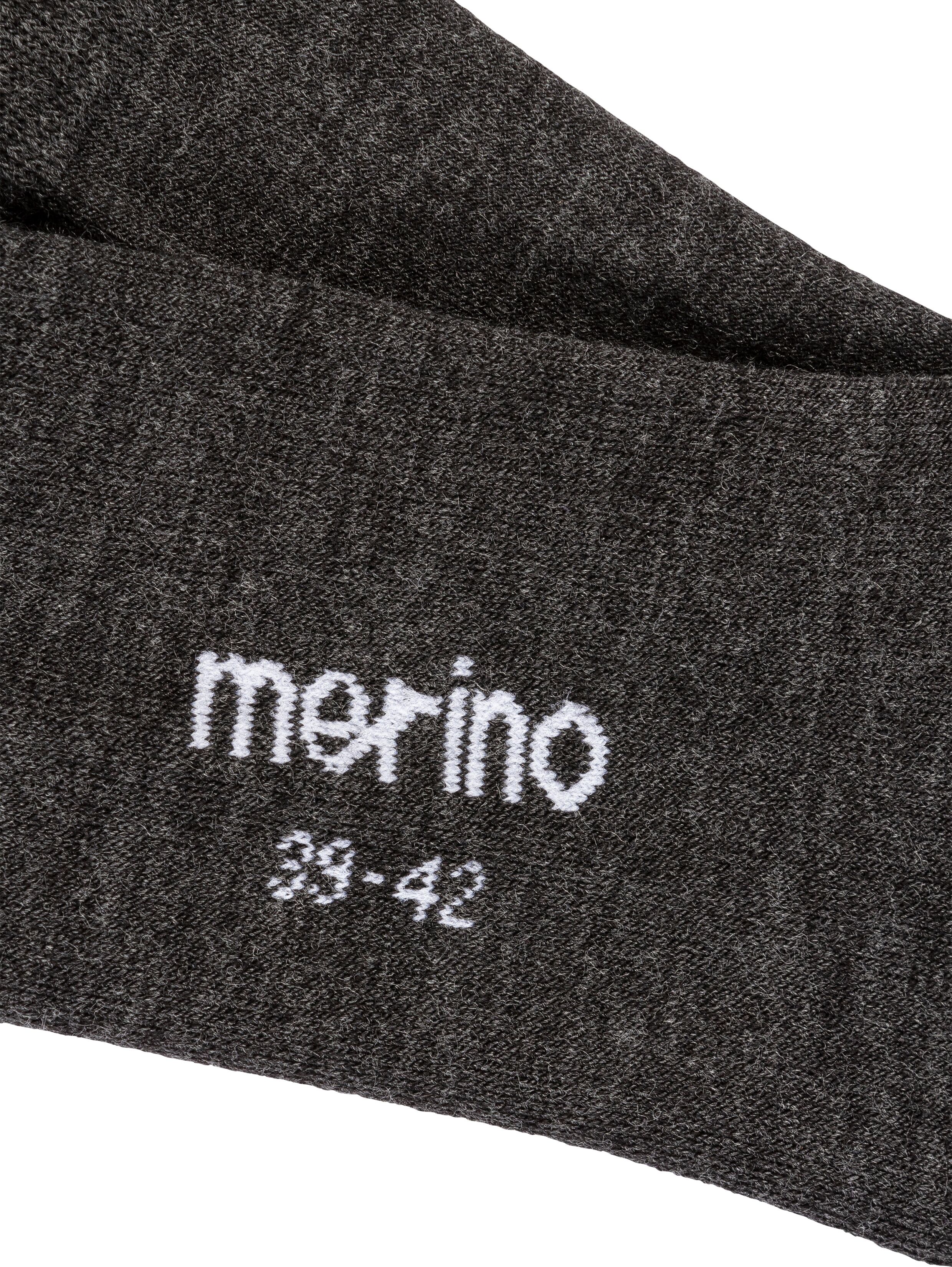 Basicsocken APOLLO, Damen, Gr. 39-42, schwarz (anthrazit melange), Elasthan, Polyamid, Wolle, meliert, unifarben, elastisch, Socken Basicsocken, Unisex mit Stickerei und weichen Merinowoll-Anteil anthrazit melange 39-42