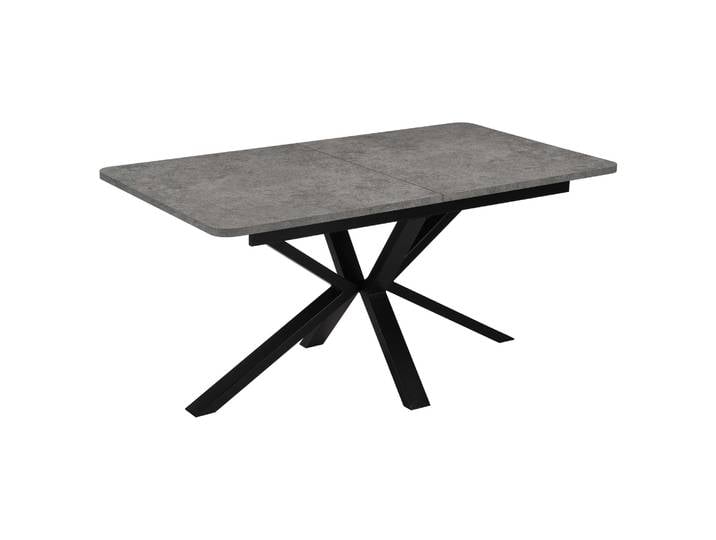 Esstisch GOODPRODUCT Secchia , grau (zement farb., schwarz, zement farb.), B:160cm H:76cm T:90cm, Tische, Esstisch, ausziehbar 160-200 cm, Synchronauszug, inkl Einlegeplatte, Breite 90cm