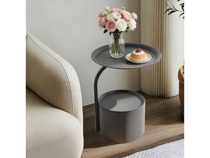 Table d'appoint ronde moderne au design soigné, table basse, table de canapé