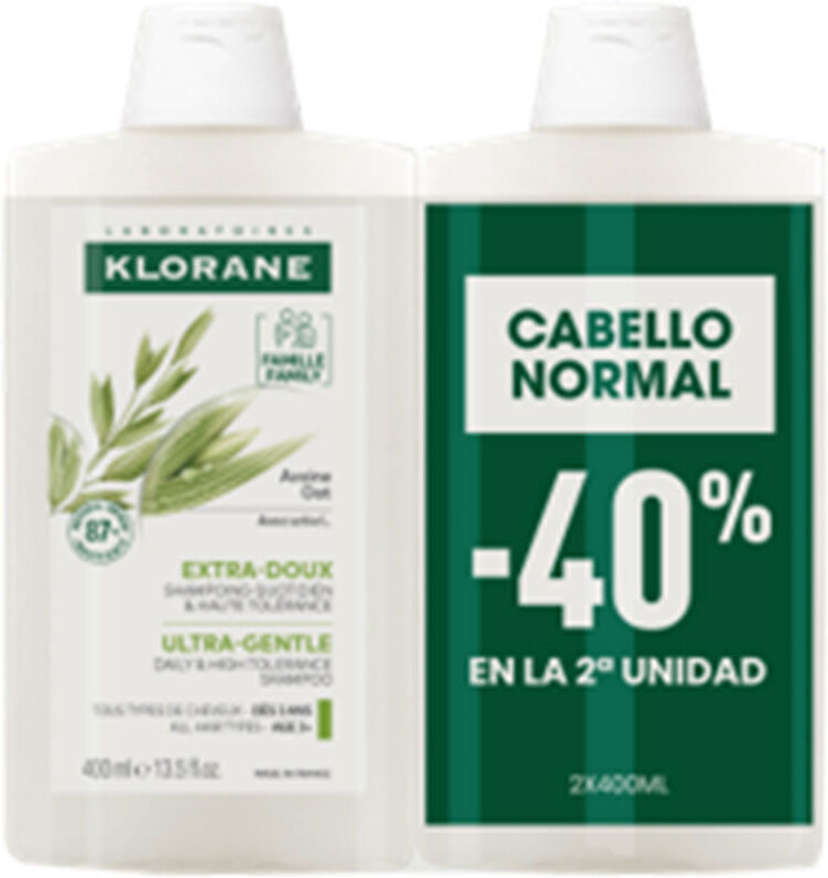 Klorane A La Leche De Avena champú extrasuave duo 2 x 400 ml