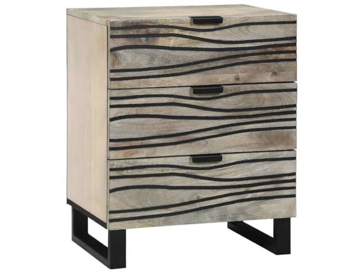 KUTYWEXFM Nachttisch Weiß 50x33x62 cm Kommode mit 3 Schubladen Elegantes Beistellmöbel für Schlafzimmer und Wohnbereich mit drei geräumigen Schubladen für optimale Ordnung.