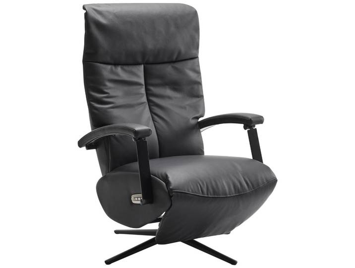 Livetastic Relaxsessel, Schwarz, Metall, Echtleder, Rindleder, 67.5x118x78 cm, Relaxfunktion, USB-Anschluss, Wohnzimmer, Sessel, Relaxsessel