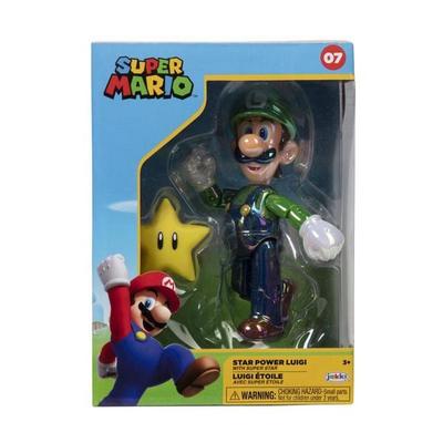 Nintendo Super Mario Figur Luigi w/ Star in Sammlerbox, 10 cm