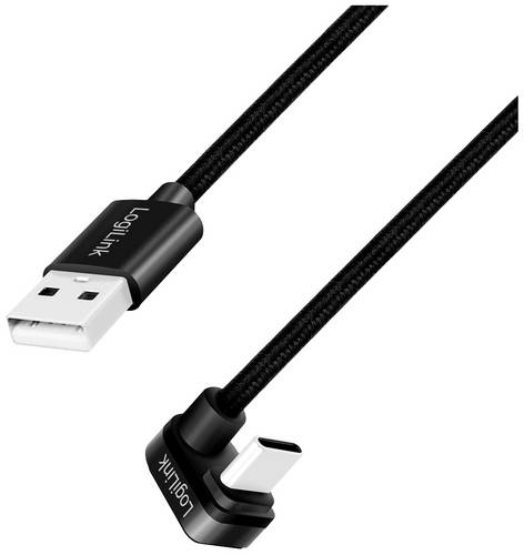 LogiLink USB-Kabel USB 2.0 USB-C Stecker, USB-A Stecker 3.00 m Schwarz CU0195