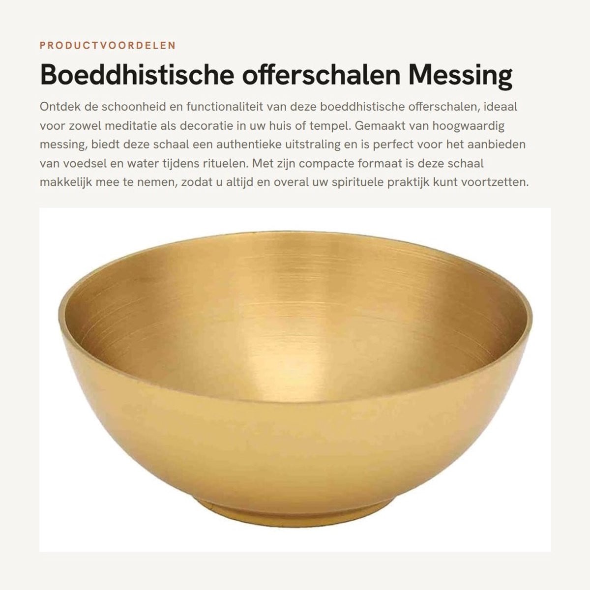 Dailygoods Offerschaal Messing - Meditatieschaal en Rituele Kom