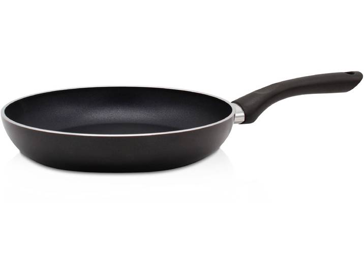 Bratpfanne KRÜGER Aluminium Pfanne flach Venezia , schwarz, H:4,5cm Ø:24cm, Pfannen, Bratpfanne, für Induktions-Kochfelder geeignet