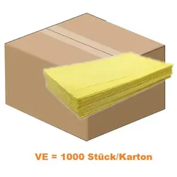 Staubtuch Dito Viskose gelb 60x25 cm 1000 Stück Staubwischtuch 48g/qm imprägniert, Kartonabgabe