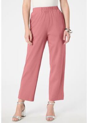 Plus Size Women's Soft Knit Straight-Leg Capri Pant by Roaman's in Desert Rose (Size 4X)