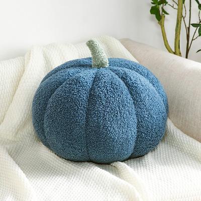 On Spot Shop Decorative Cushion Plush Nordic Ins Sofa Backrest, Cute Orange Pumpkin Pillow For Living Room & Home Decoration blue 28cm