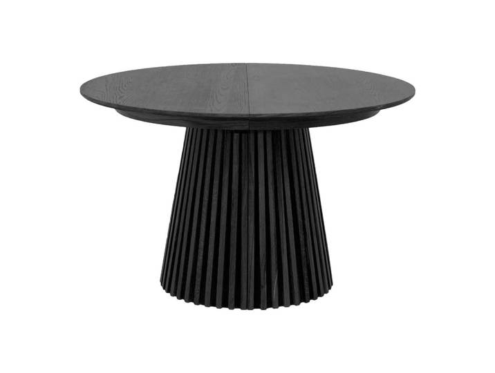 Table ronde extensible en bois noir