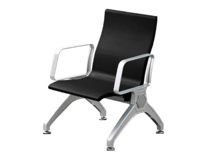 YPIOUREN Esszimmer Stühle, Wartezimmer Stühle Bequeme PU-Material + Aluminiumlegierung, 750 Kg Tragfähigkeit, Bequeme Rückenlehne und Armlehnen(Black)