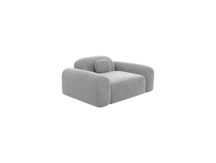 Design Loungesessel „Ravello“ mit Samtbezug Samtbezug Hellgrau BLOOMINGLOFT Collection