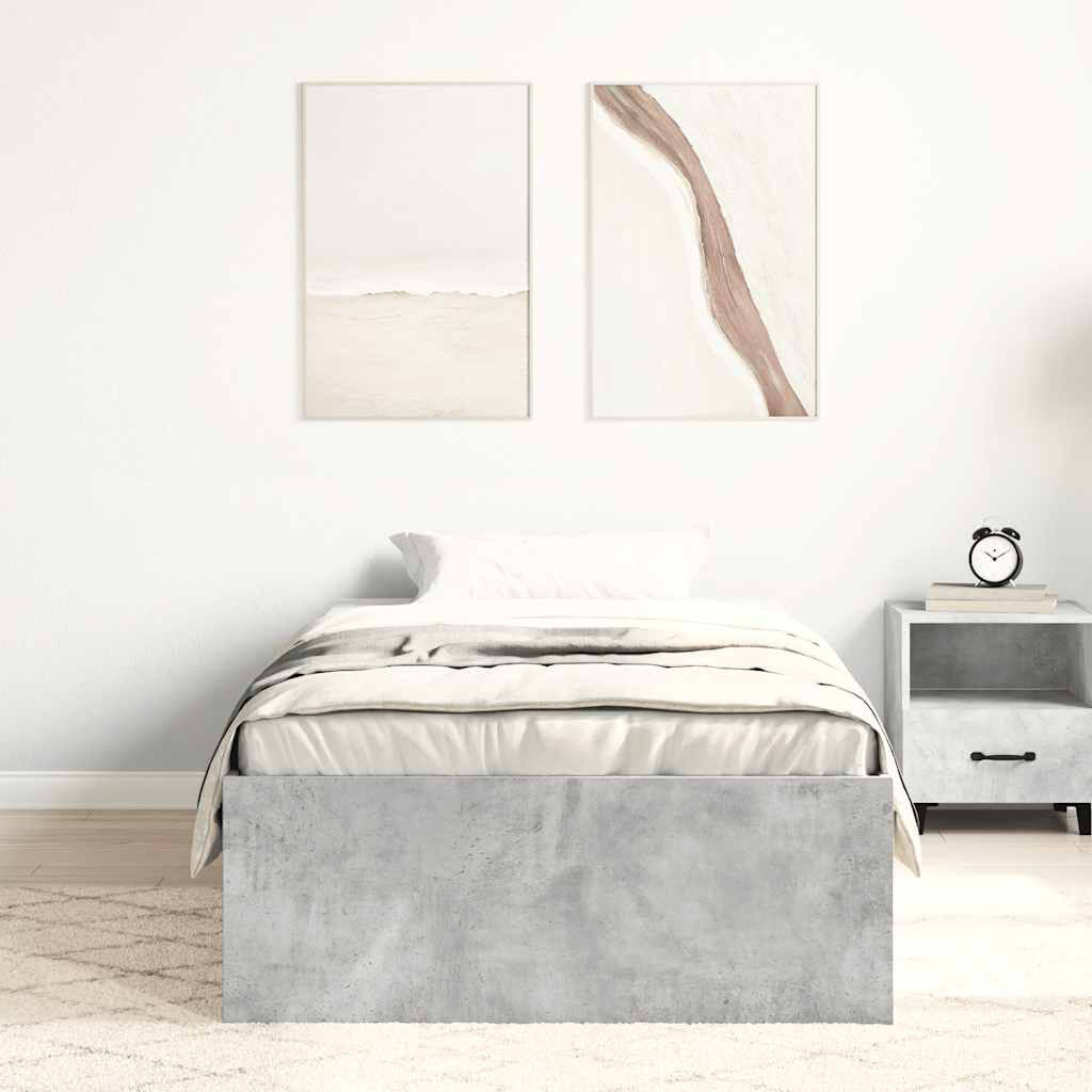 Latitude Run Afriani Bed Concrete Grey Single (3')