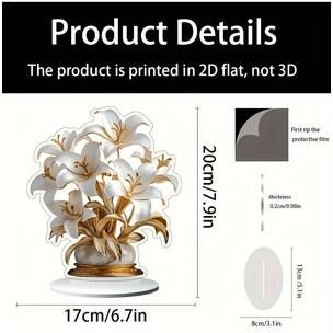 Uplifted Finds Table Flower Decoration Desktop Plaque For Living Room Bedroom And Office d