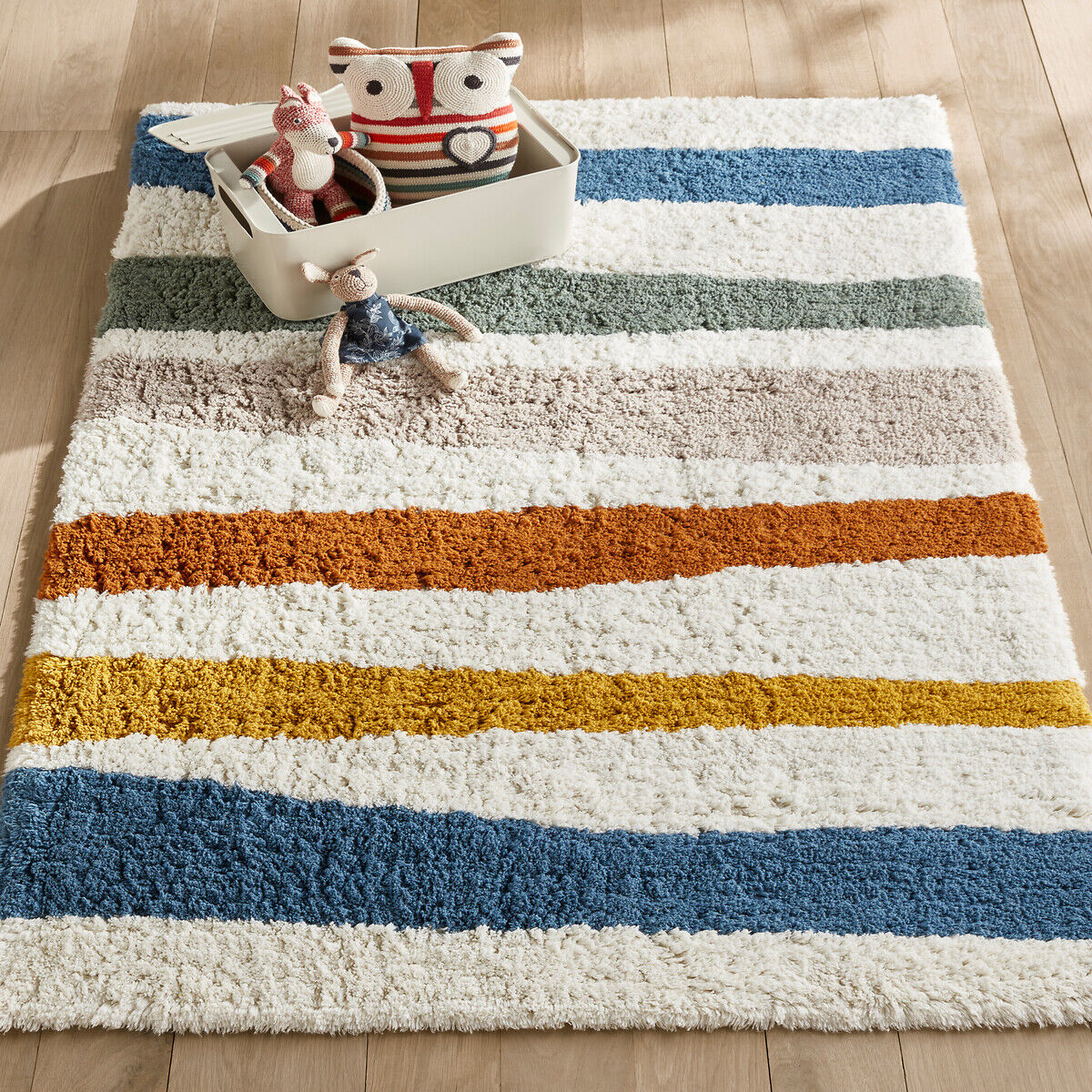 AM.PM Tapis enfant rayé en coton bio, Strat