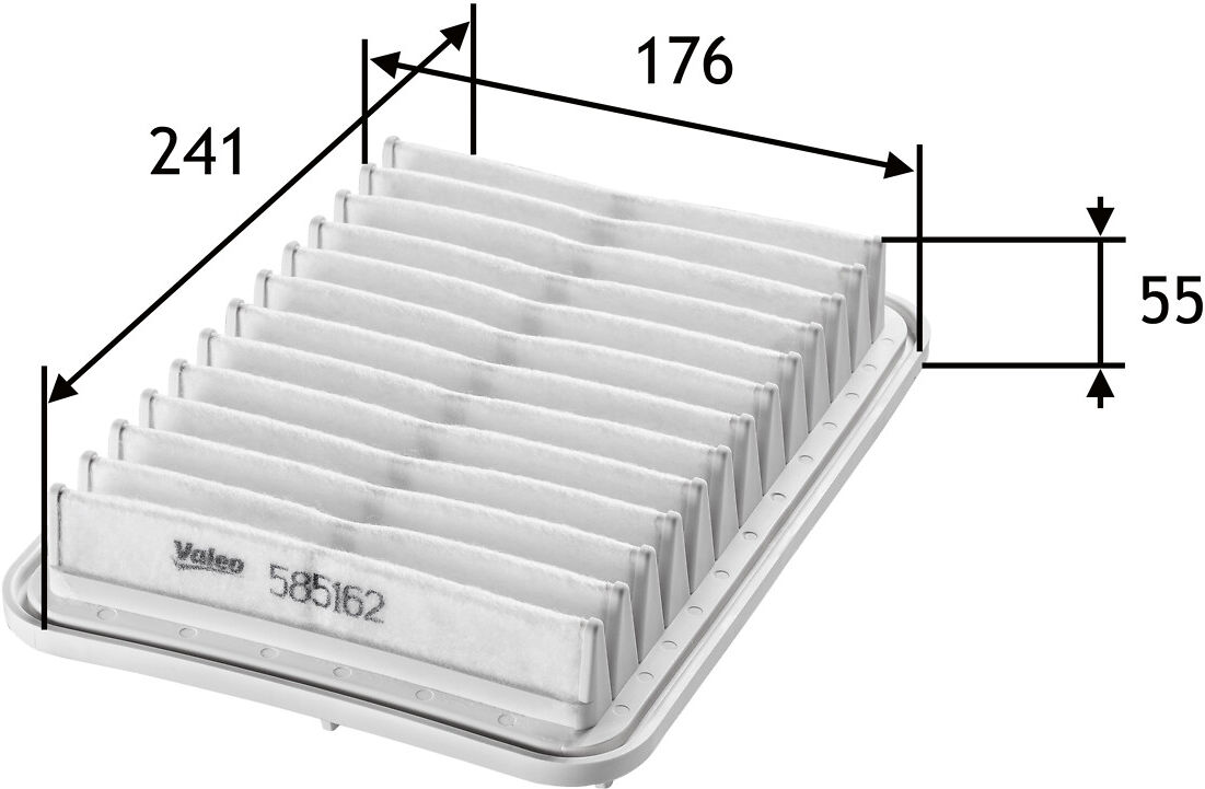Valeo Luftfilter 585162 Filtereinsatz 54mm Für Lexus Toyota