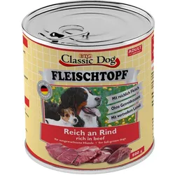 Classic Dog Adult Fleischtopf Pur Reich an Rind | 6 x 800g Hundefutter