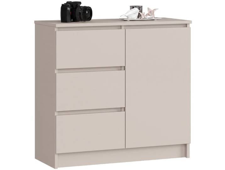 Commode JERRY Cachemire 80 cm 1 porte 3 tiroirs 2 étagères 80x35x77 cm