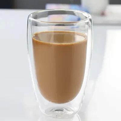 Uplift Essentials Double Wall Insulated Glass Cup For Coffee And Drinks 450ml No Handle