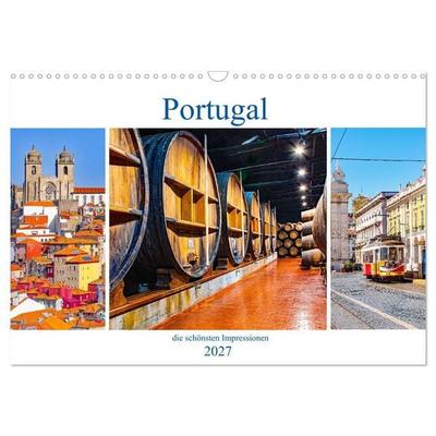 Portugal - die schönsten Impressionen (Wandkalender 2027 DIN A3 quer), CALVENDO Monatskalender