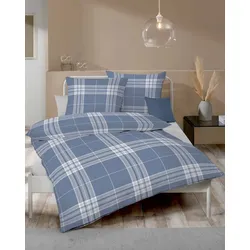 kaeppel Bettwäsche Feinbiber Pure blau 155x220 cm + 80x80 cm