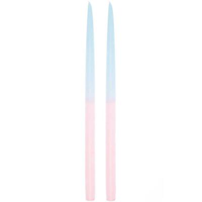 Spitzkerzen 28 cm, Dip Dye, Blau/Rosa