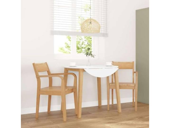 HMDNGOUT Esszimmerstühle 2 STK. Natur Massivholz Gummibaum Ergonomische Rückenlehne, dichter Maserung, stoßfest, langlebig, Esszimmer und Wohnzimmer