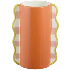 Vase   , orange , Dolomite , Maße (cm): B: 17,5 H: 23,5 T: 12.5