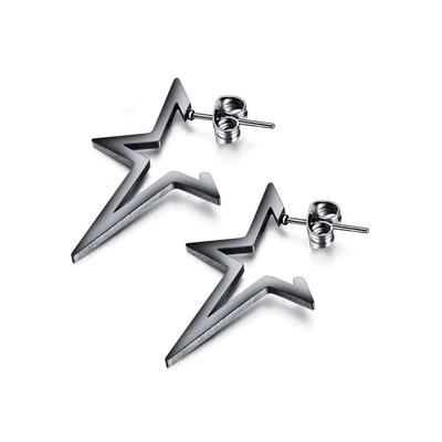 Paar Ohrstecker FIRETTI "Schmuck Geschenk Ohrschmuck Star", schwarz, Ohrringe, Damen, Edelstahl