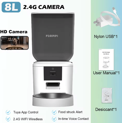 Inspire Curations Furpipi SmartCam 8L Automatic Pet Feeder With 1080P WiFi Camera 2.4g Camera abs Sus 8l Ultra capacity