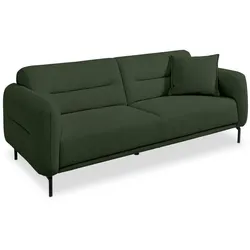 BOOOM Sofa Nova Stoff Grün Olive 3-Sitzer