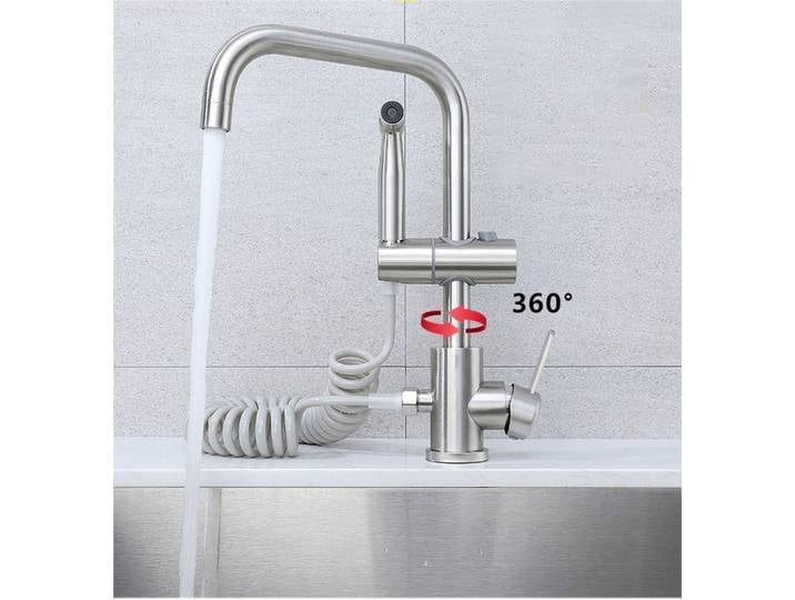 Tête d'évier de cuisine rotative avec pulvérisateur latéral, robinet de centre commercial, eau chaude et froide, mode touristes F/05, lavage de la vaisselle
