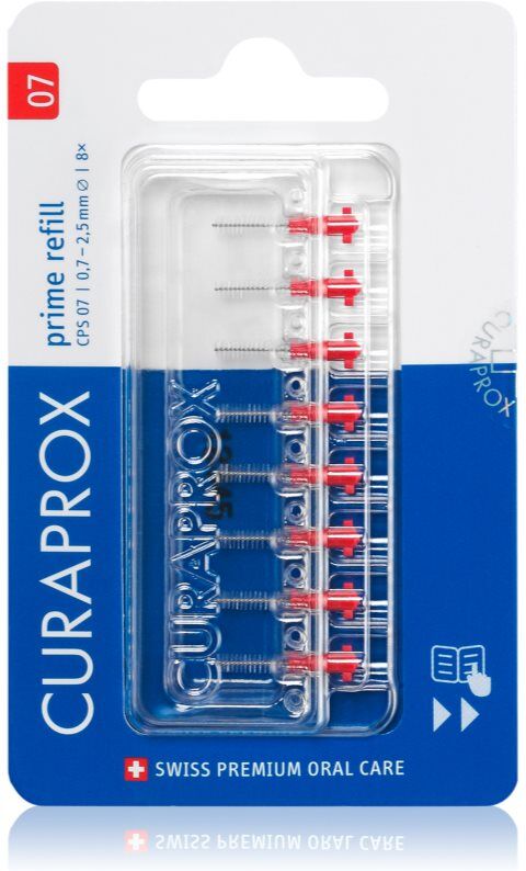 Curaprox Prime Refill blister de brossettes interdentaires de rechange CPS 07 0,7 - 2,5 mm 8 pcs
