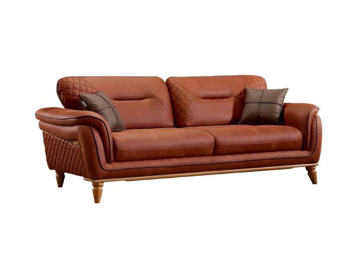 JVmoebel 3-Sitzer Orangefarbenes Stoffsofa mit Holzrahmen für modernes Wohnzimmer, 1 Teile, Made in Europe
