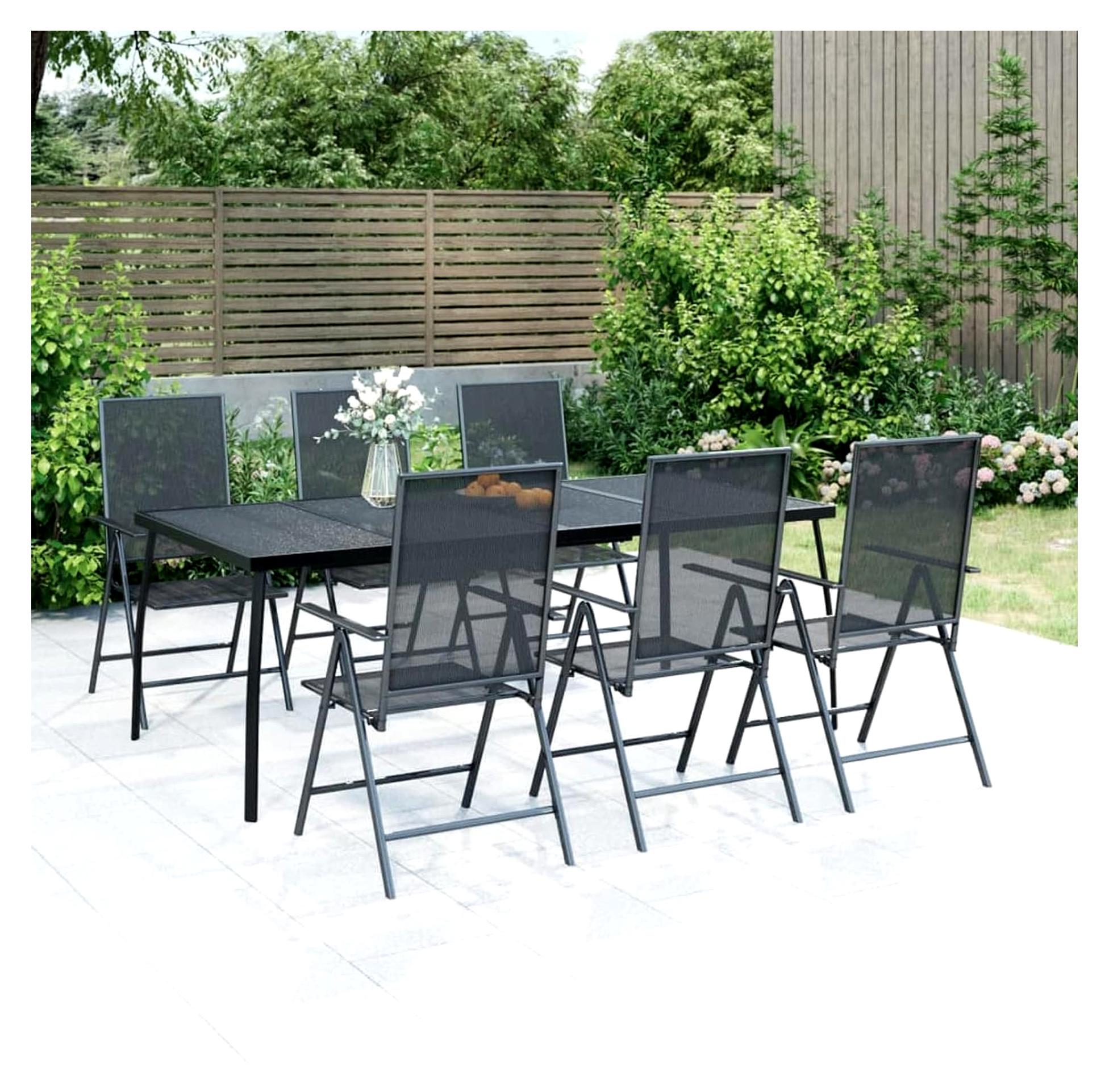 Gartentisch Anthrazit Balkontisch Kleiner Gartentisch Stahlgitter Esstisch Gartenmöbel 200x100x72 cm