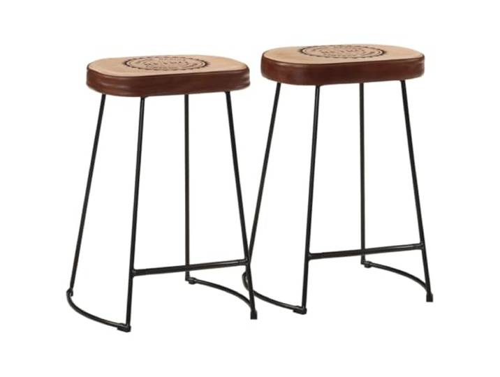 Barhocker 2 Stk Dunkelbraun 41x29x62 cm Retro Küchenhocker mit Eisenrahmen Pulverbeschichteter Eisenrahmen, Kunstleder mit Schaumstoffpolsterung, Retro Design, vielseitig einsetzbar, max 110 kg