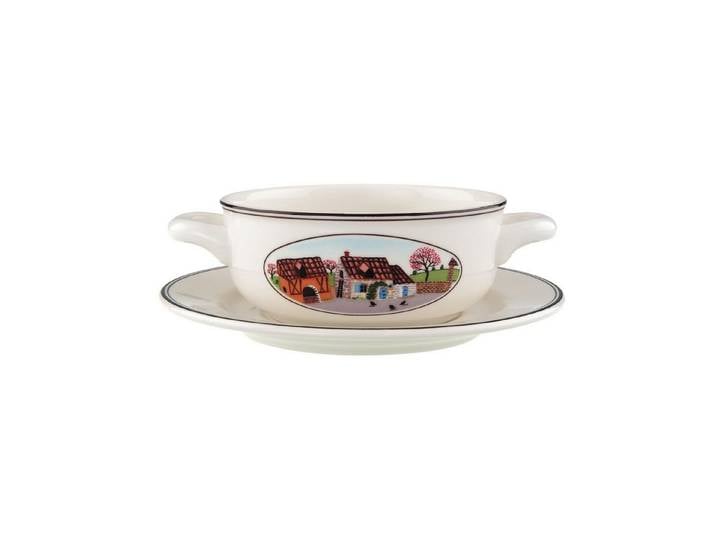Villeroy & Boch Schale Design Naif Suppentasse mit Untertasse 450 ml, Porzellan, (1 Tasse, 1 Untertasse, 1-tlg)