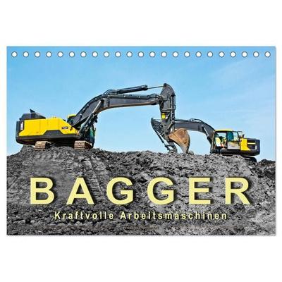 Bagger - kraftvolle Arbeitsmaschinen (Tischkalender 2027 DIN A5 quer), CALVENDO Monatskalender