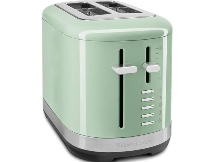 KitchenAid 2-Scheiben-Toaster 7 Bräunungsstufen Pistazie Röstet jede Brotsorte und -größe gleichmäßig, von Toast bis Brioche; kompaktes, langlebiges Metallgehäuse