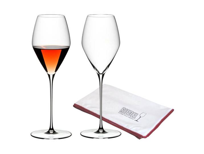 Riedel Rosé Weingläser + Poliertuch Veloce transparent 347 ml 2er Set, Transparent, Glas, Gläser, Weingläser