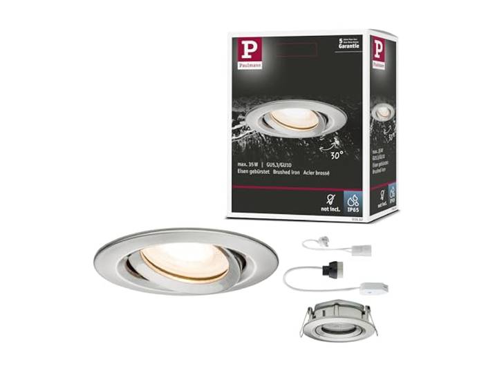 Spot encastré Paulmann Nova Plus IP65 orientable GU10 35 W Spot encastré orientable pour montage au plafond\, IP65\, dimmable\, pour GU10 et GU5\,3\, montage facile