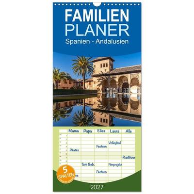 Familienplaner 2027 - Spanien - Andalusien mit 5 Spalten (Wandkalender, 21 x 45 cm) CALVENDO