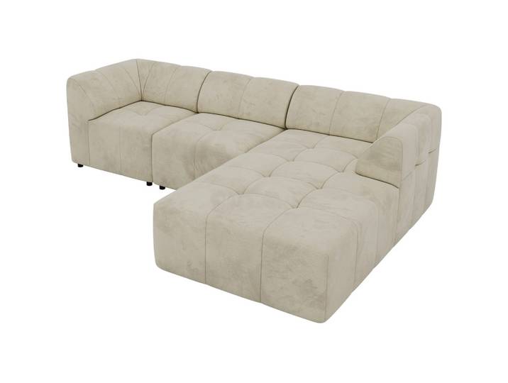 ECKSOFA VORITA L 3M - Beige Velvet - Rechts Seite