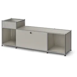 Tchibo - Lowboard Metall »Cn3« mit Klappenfach - 154x40x59,2cm - hellgrau -