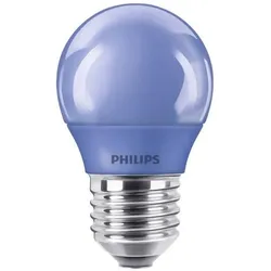 Aktion: Nur noch angezeigter Bestand verfügbar:   PHILIPS LED Colored Blue E27 P45 3.1W Tropfenlampe Lichtfarbe: Blau