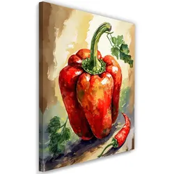 WANDBILD rote paprika essen