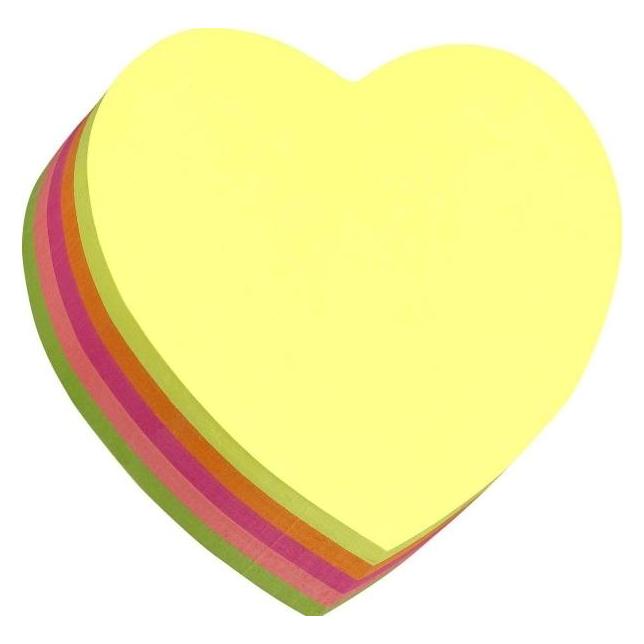 B.N.T. Notizen Neon Herz 5 verschiedene Farben 64x67 mm mit 250 Blatt (529400)